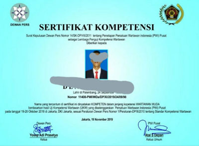 Hati-hati, Beredar Sertifikat UKW Palsu